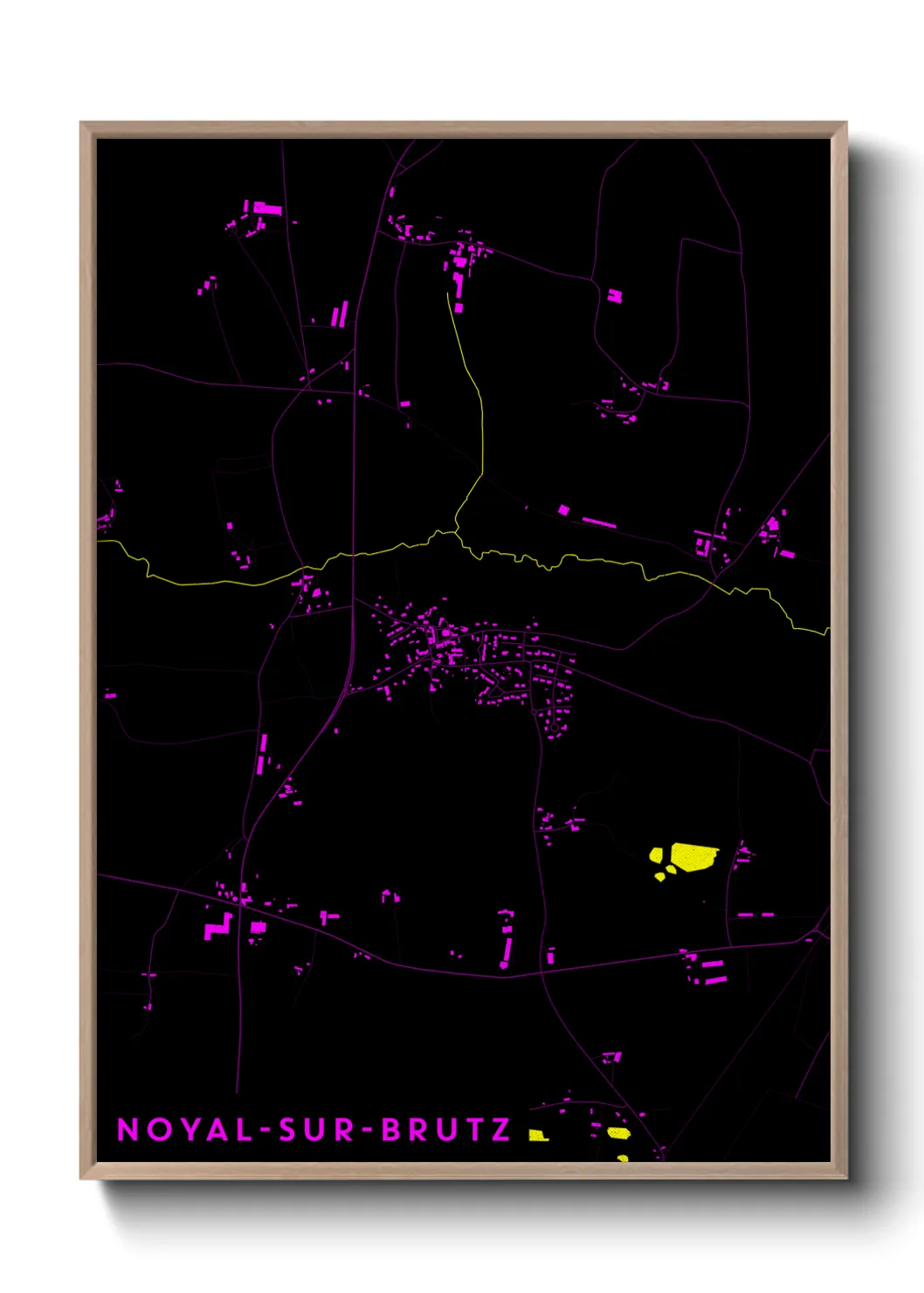 Une affiche de carte sur Noyal-sur-Brutz