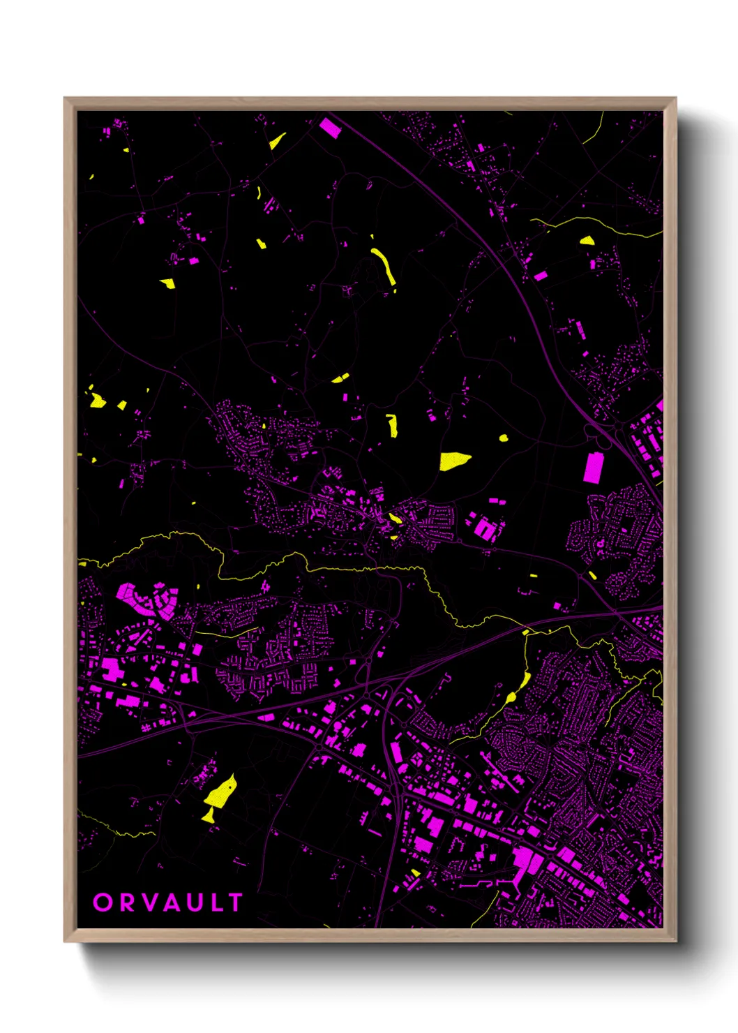 Une affiche de carte sur Orvault