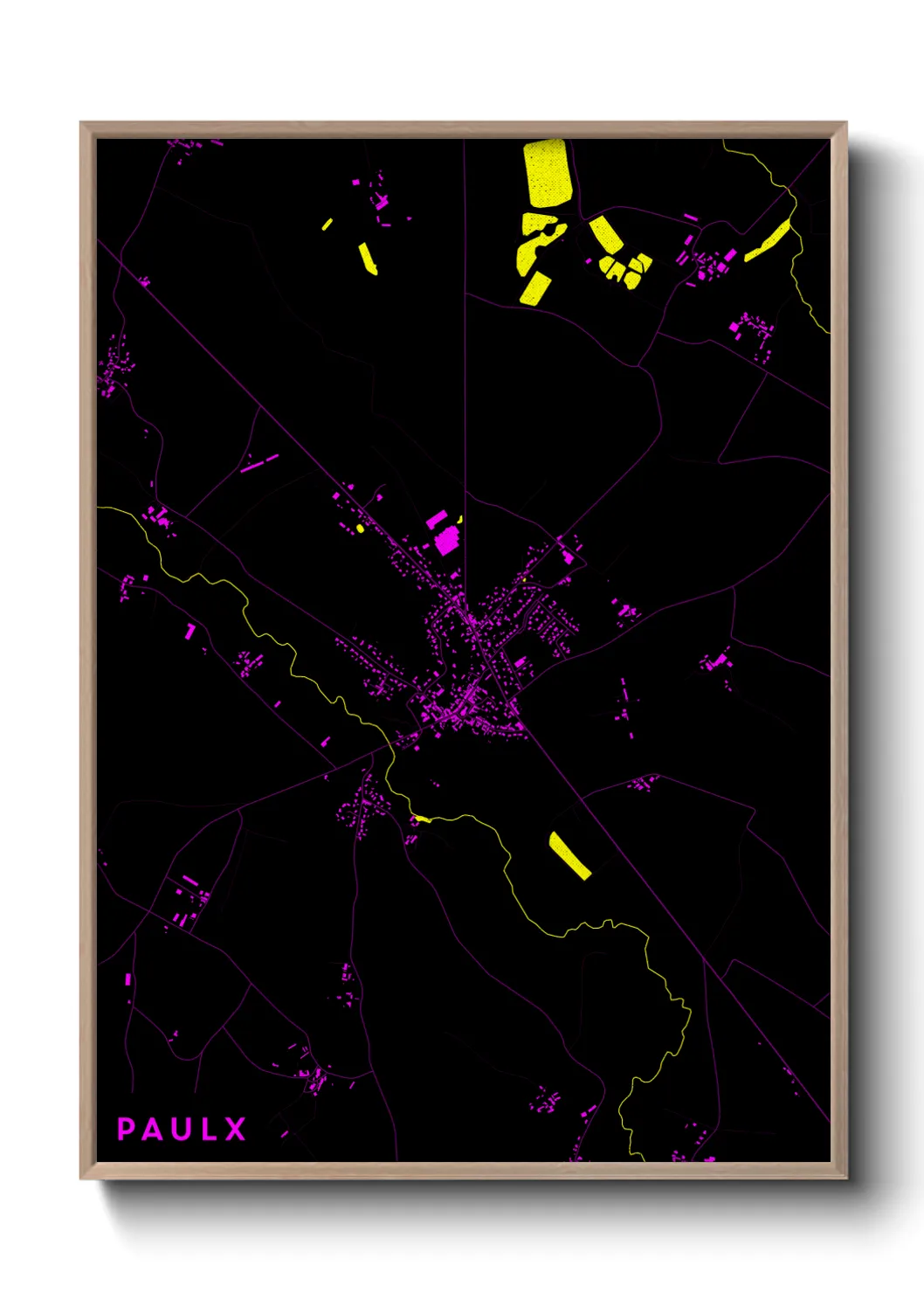 Une affiche de carte sur Paulx