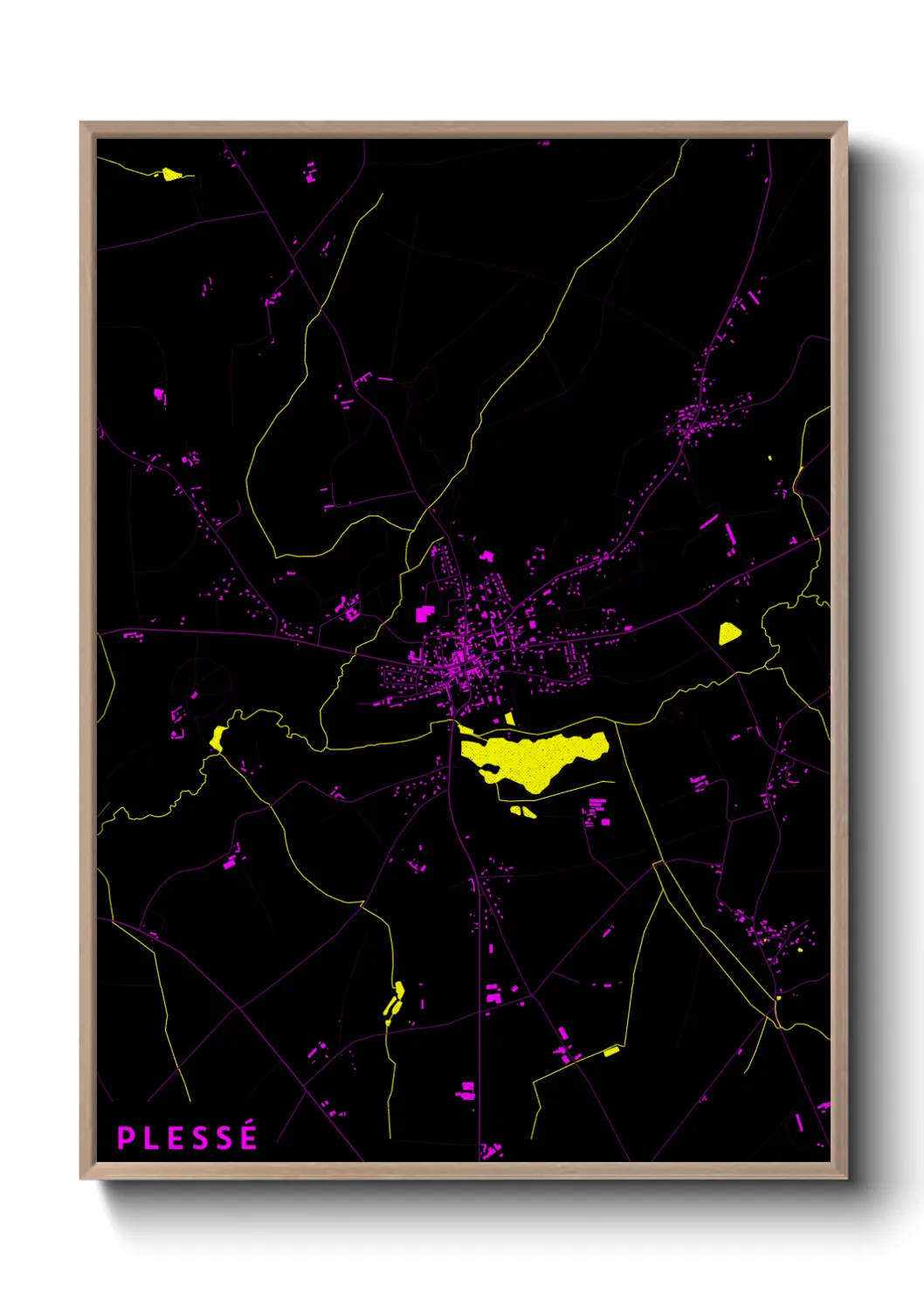 Une affiche de carte sur Plessé