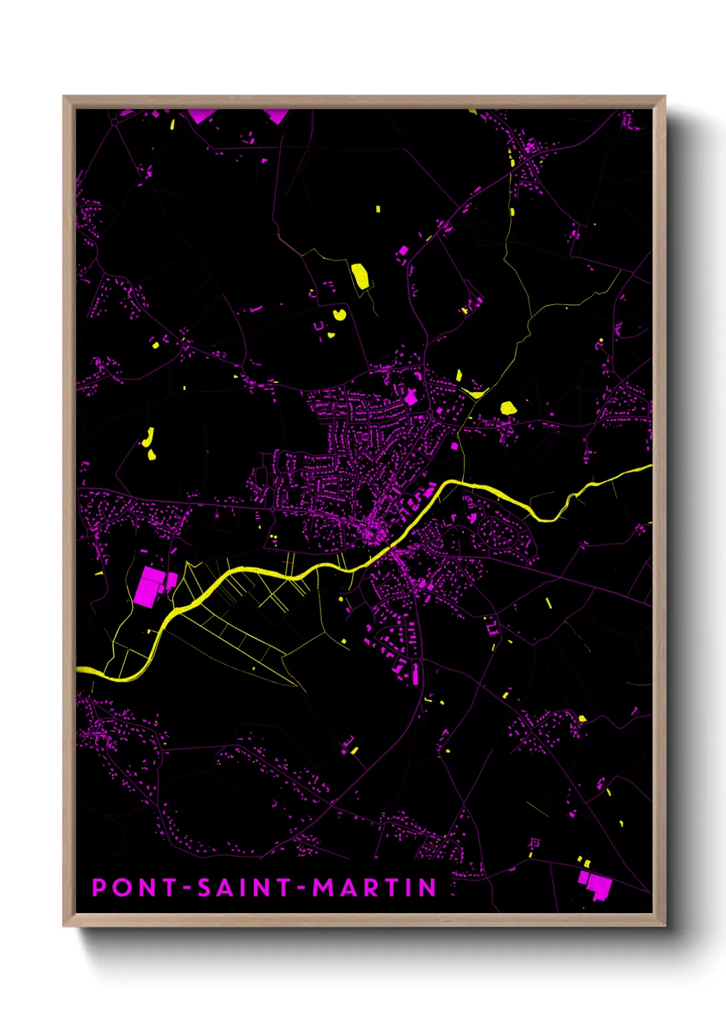 Une affiche de carte sur Pont-Saint-Martin