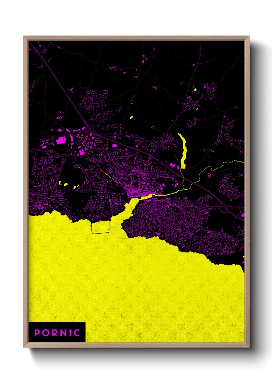 Une affiche de carte sur Pornic