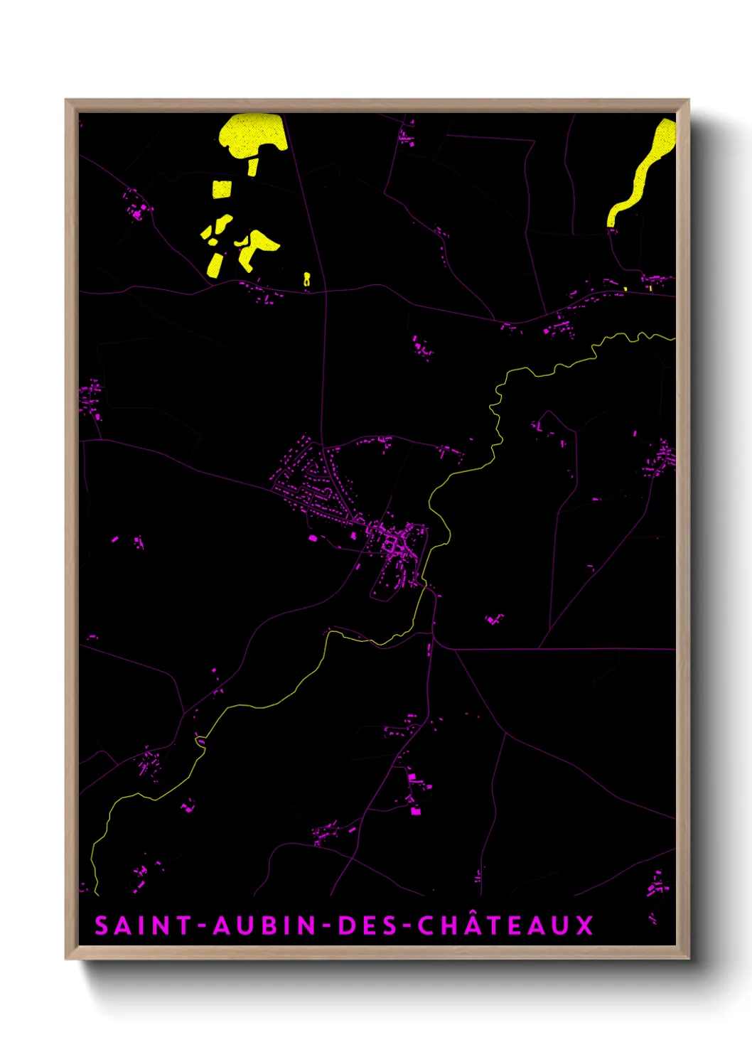 Une affiche de carte sur Saint-Aubin-des-Châteaux
