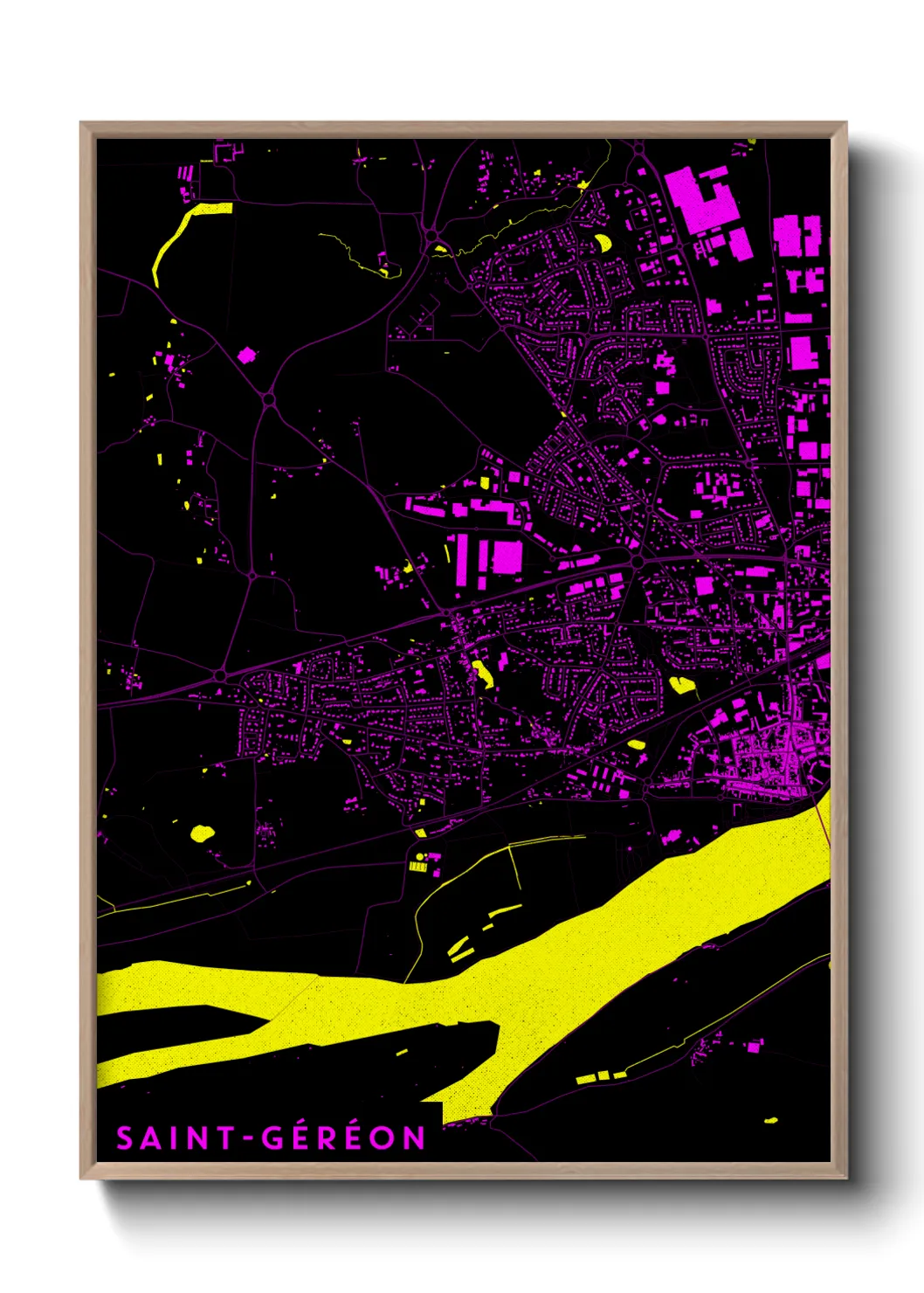 Une affiche de carte sur Saint-Géréon