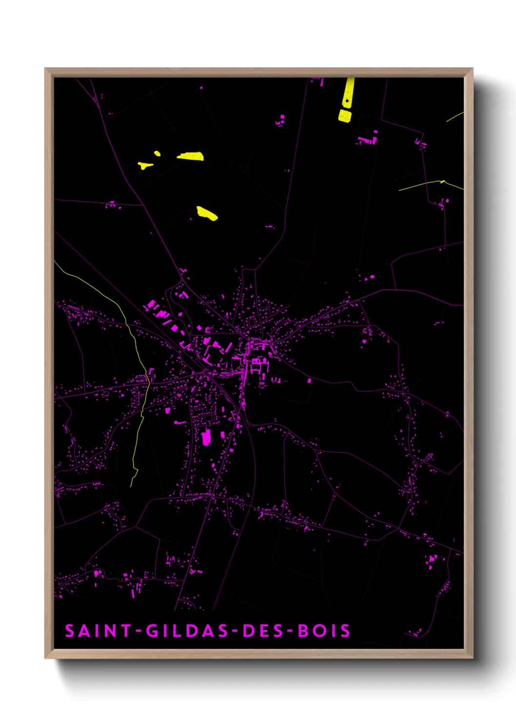 Une affiche de carte sur Saint-Gildas-des-Bois