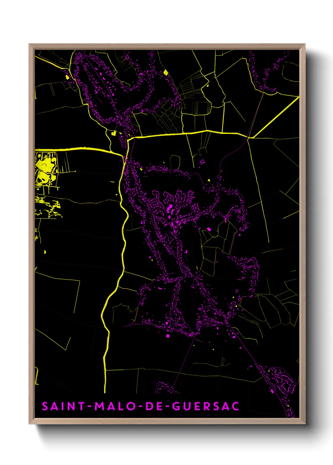 Une affiche de carte sur Saint-Malo-de-Guersac
