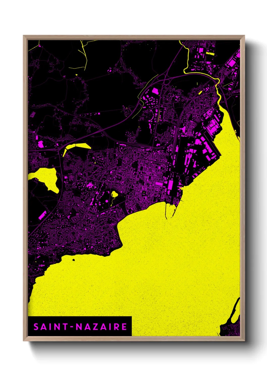 Une affiche de carte sur Saint-Nazaire