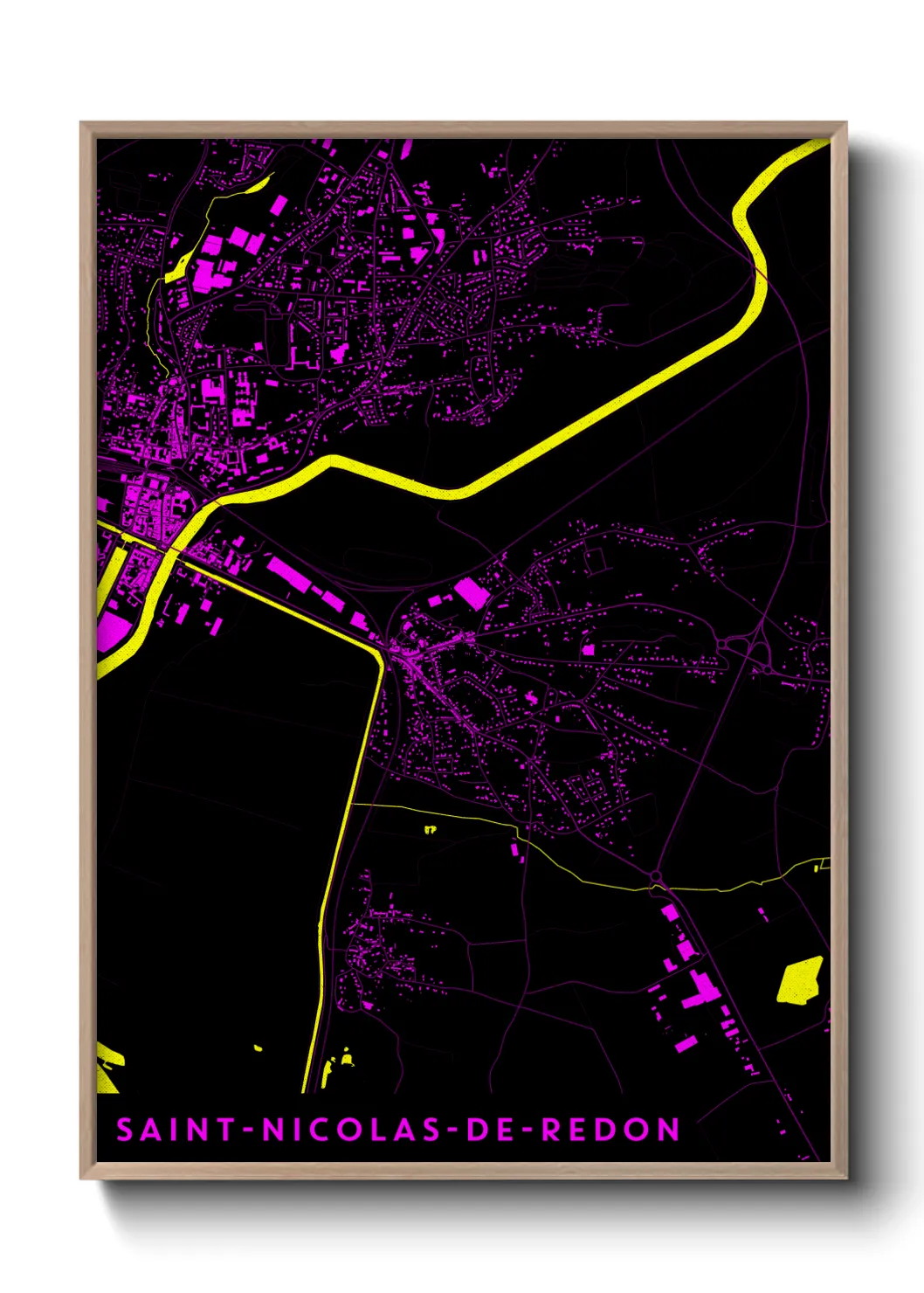 Une affiche de carte sur Saint-Nicolas-de-Redon