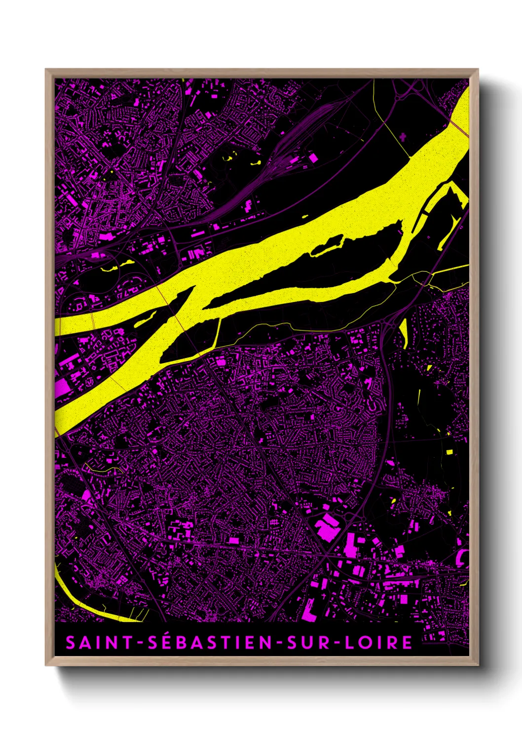 Une affiche de carte sur Saint-Sébastien-sur-Loire