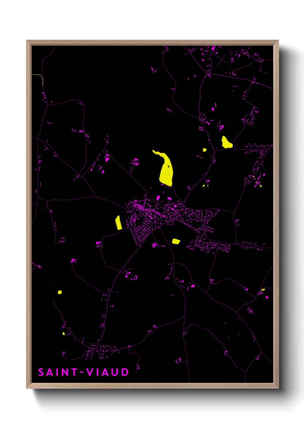 Une affiche de carte sur Saint-Viaud