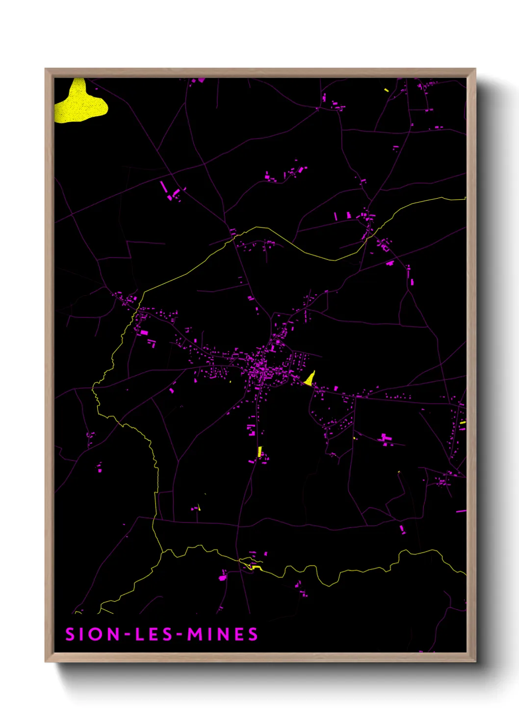 Une affiche de carte sur Sion-les-Mines