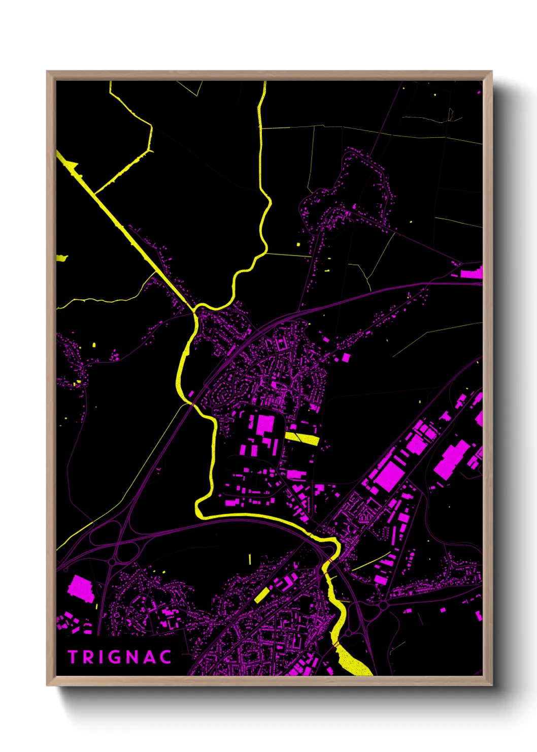 Une affiche de carte sur Trignac