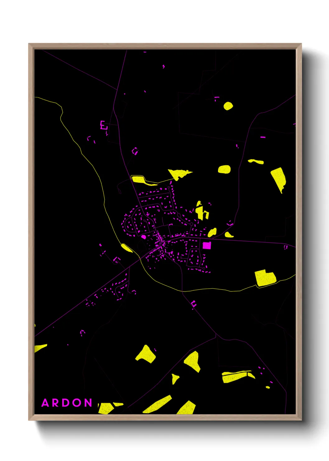 Une affiche de carte sur Ardon