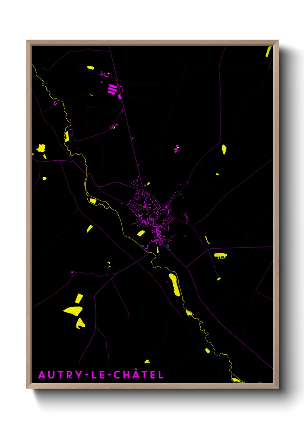 Une affiche de carte sur Autry-le-Châtel