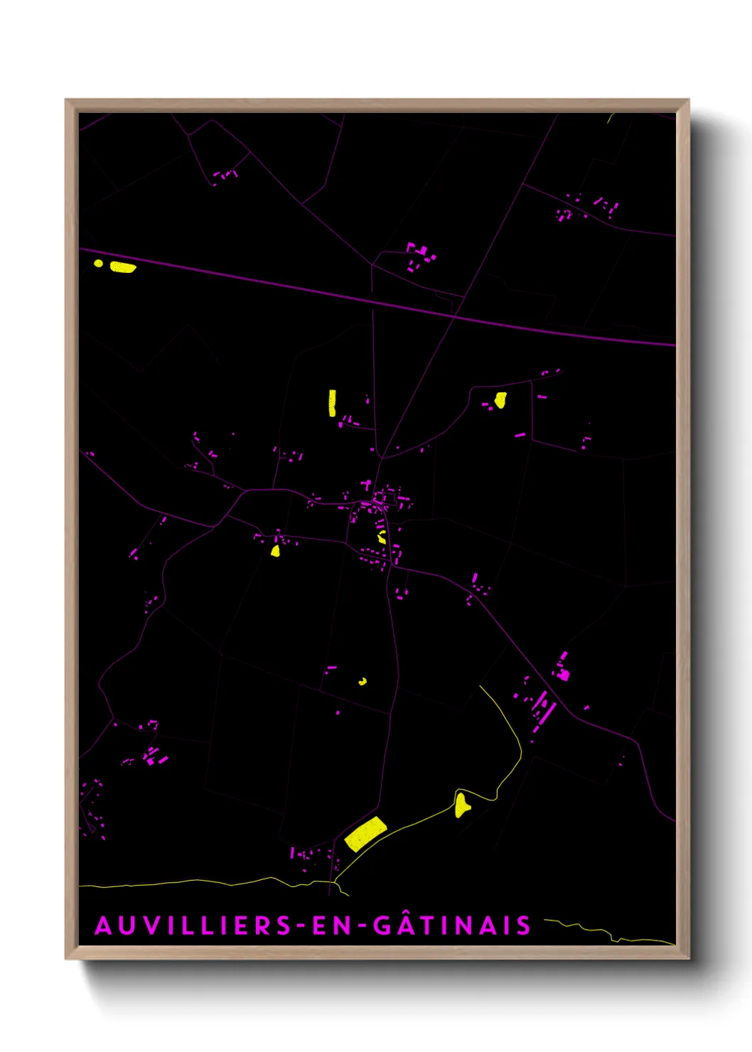 Une affiche de carte sur Auvilliers-en-Gâtinais