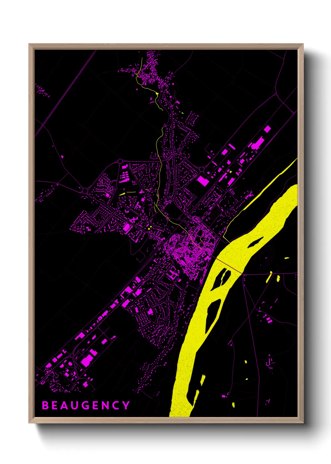 Une affiche de carte sur Beaugency