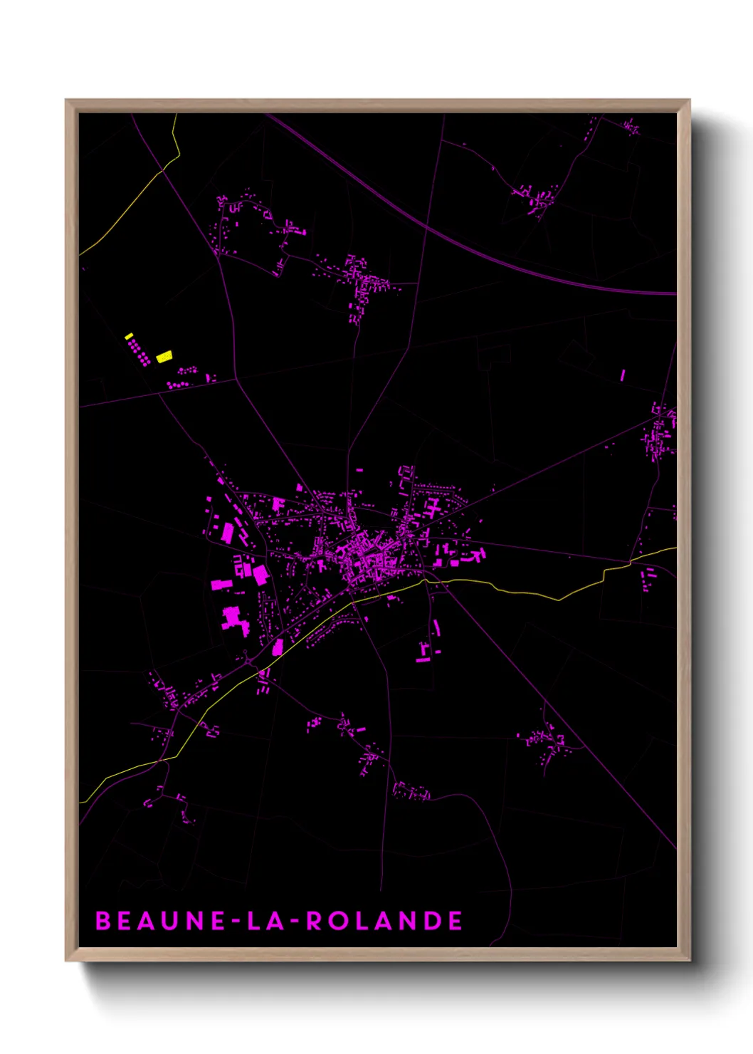 Une affiche de carte sur Beaune-la-Rolande