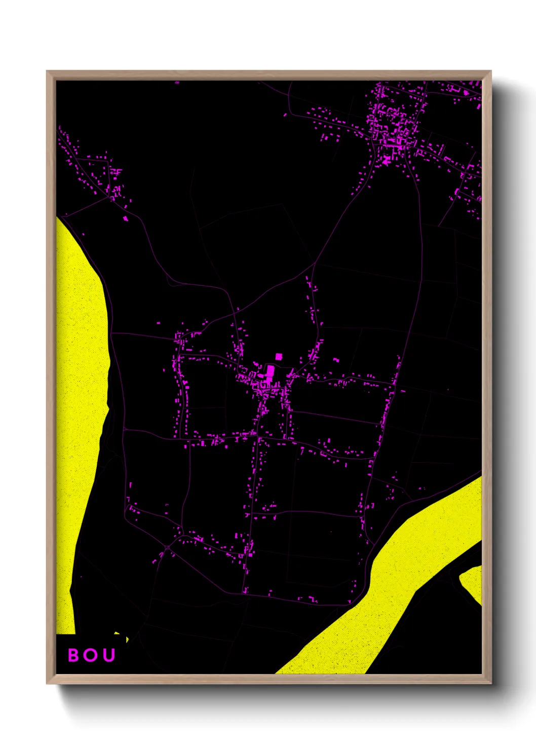Une affiche de carte sur Bou