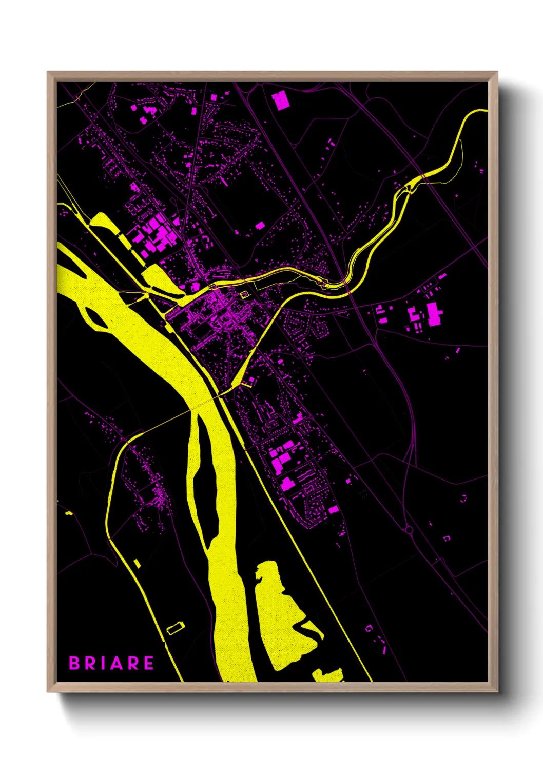 Une affiche de carte sur Briare