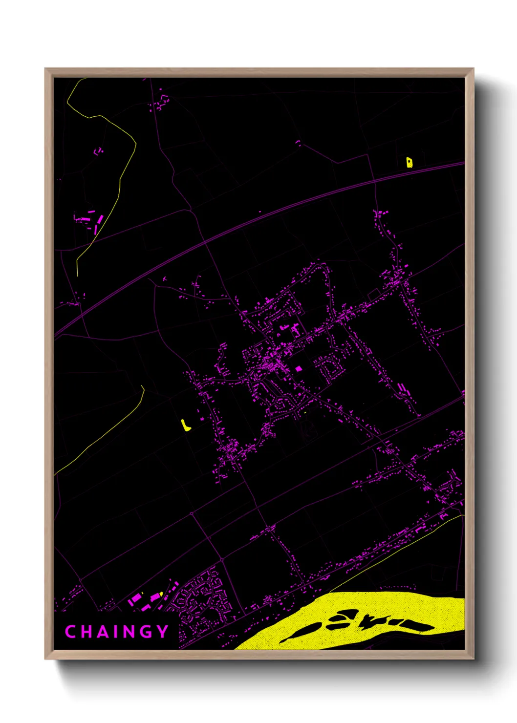 Une affiche de carte sur Chaingy