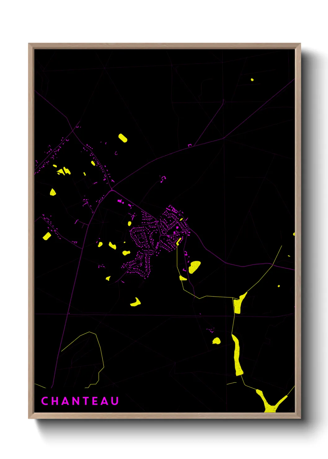 Une affiche de carte sur Chanteau