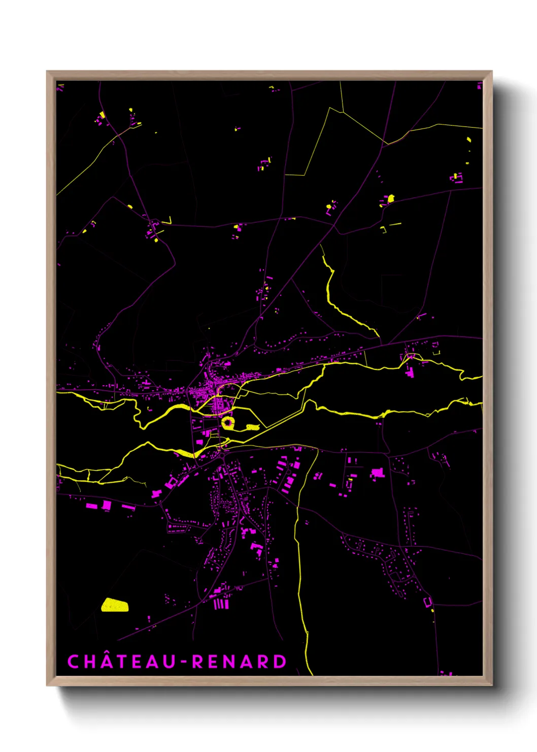 Une affiche de carte sur Château-Renard