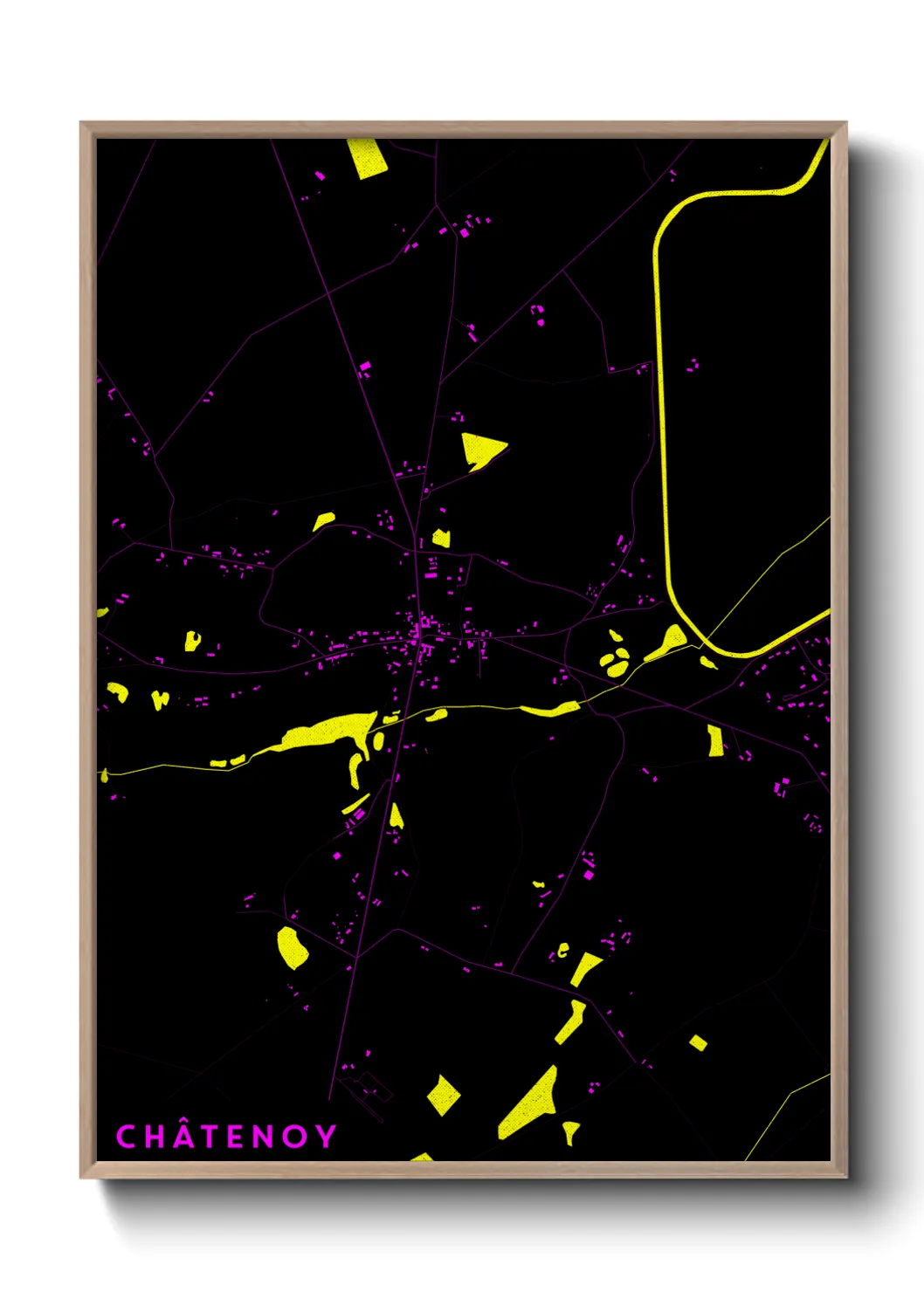Une affiche de carte sur Châtenoy