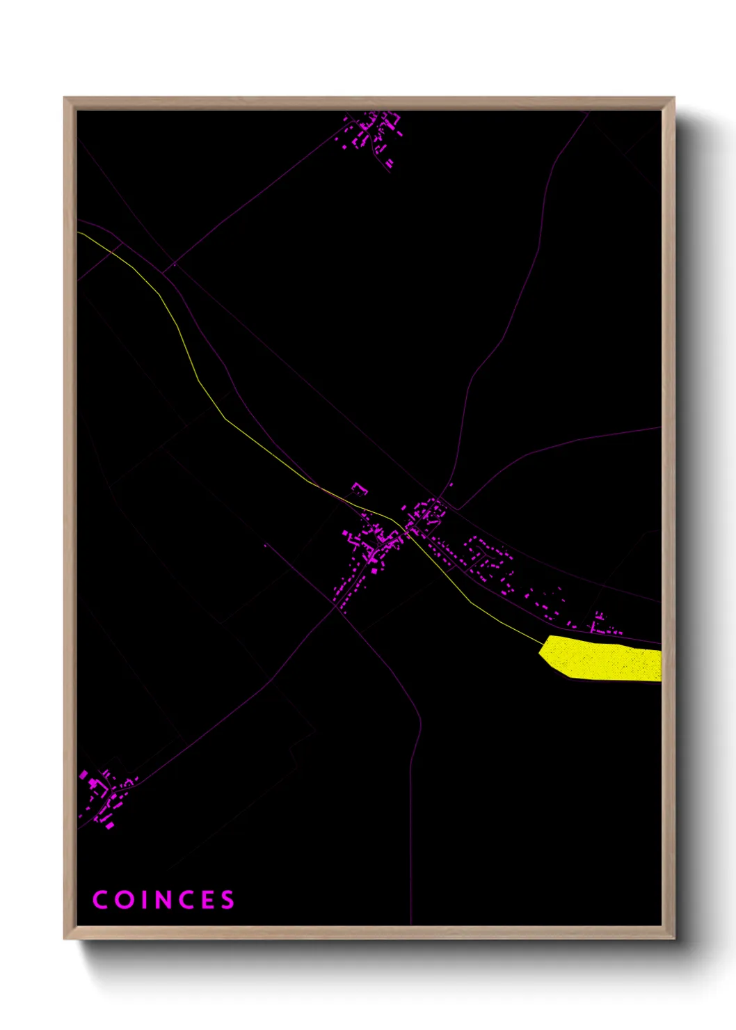 Une affiche de carte sur Coinces