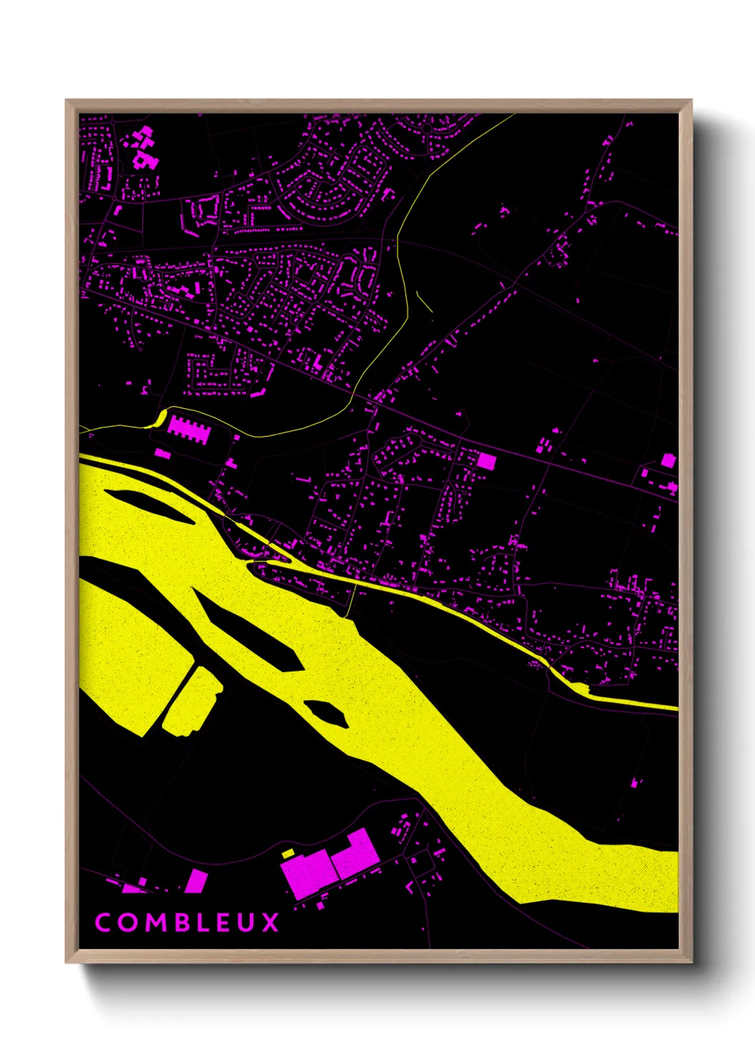 Une affiche de carte sur Combleux