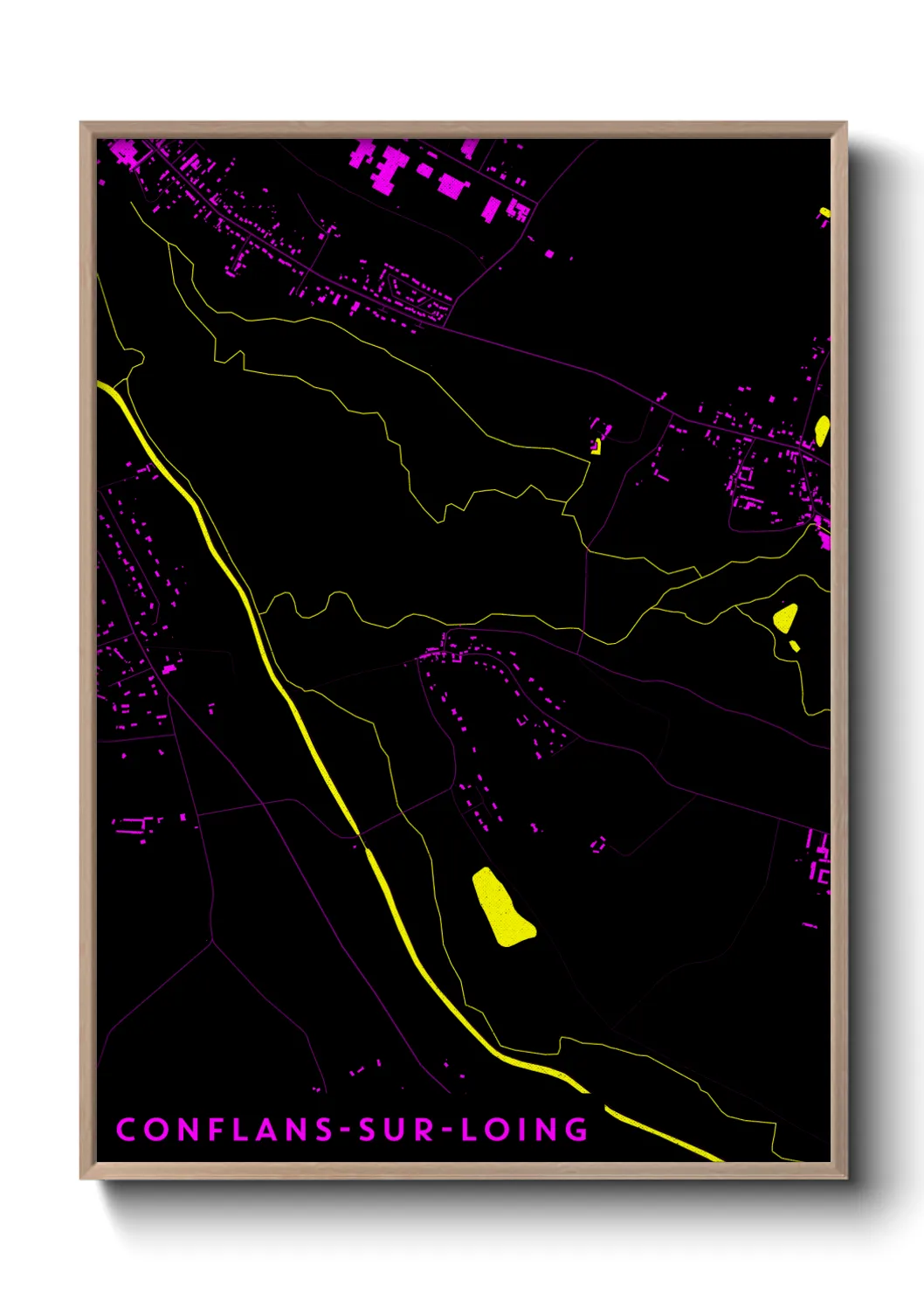 Une affiche de carte sur Conflans-sur-Loing