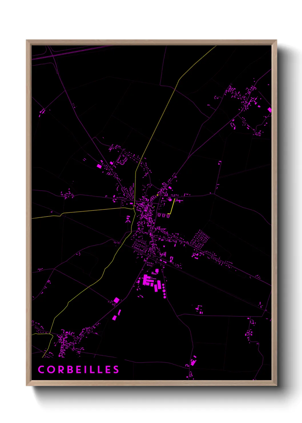 Une affiche de carte sur Corbeilles