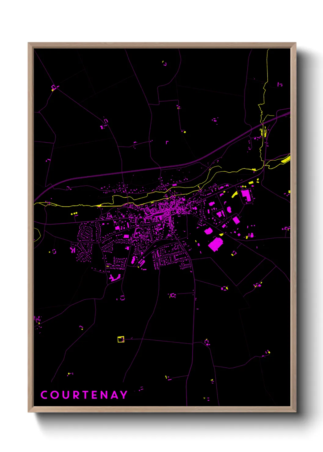 Une affiche de carte sur Courtenay