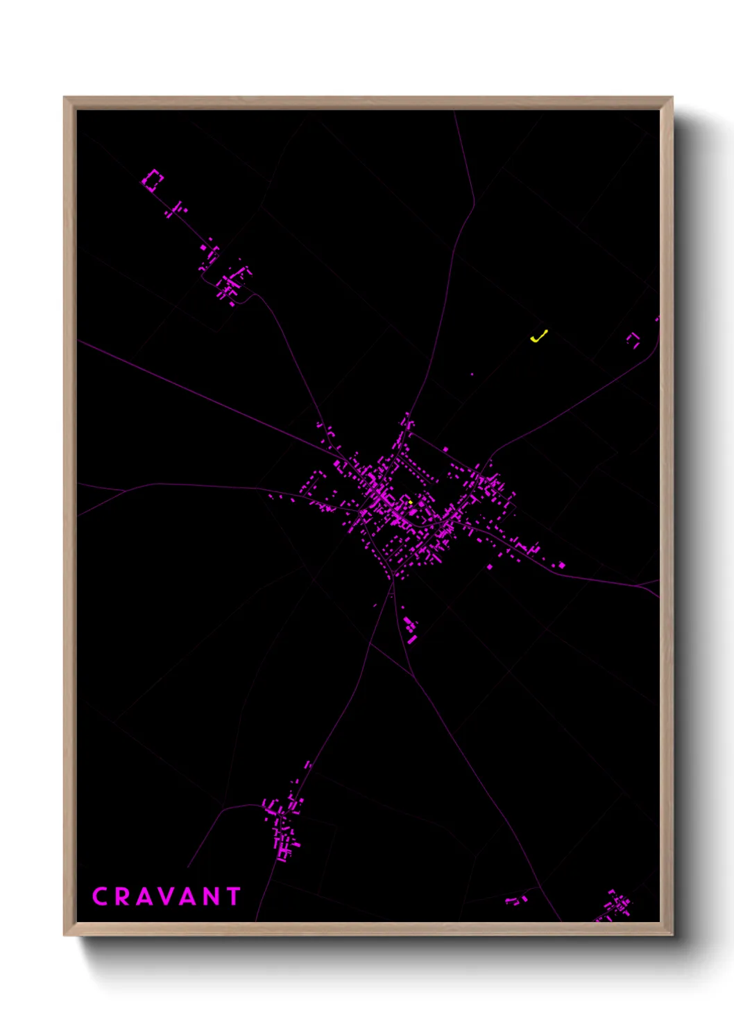 Une affiche de carte sur Cravant