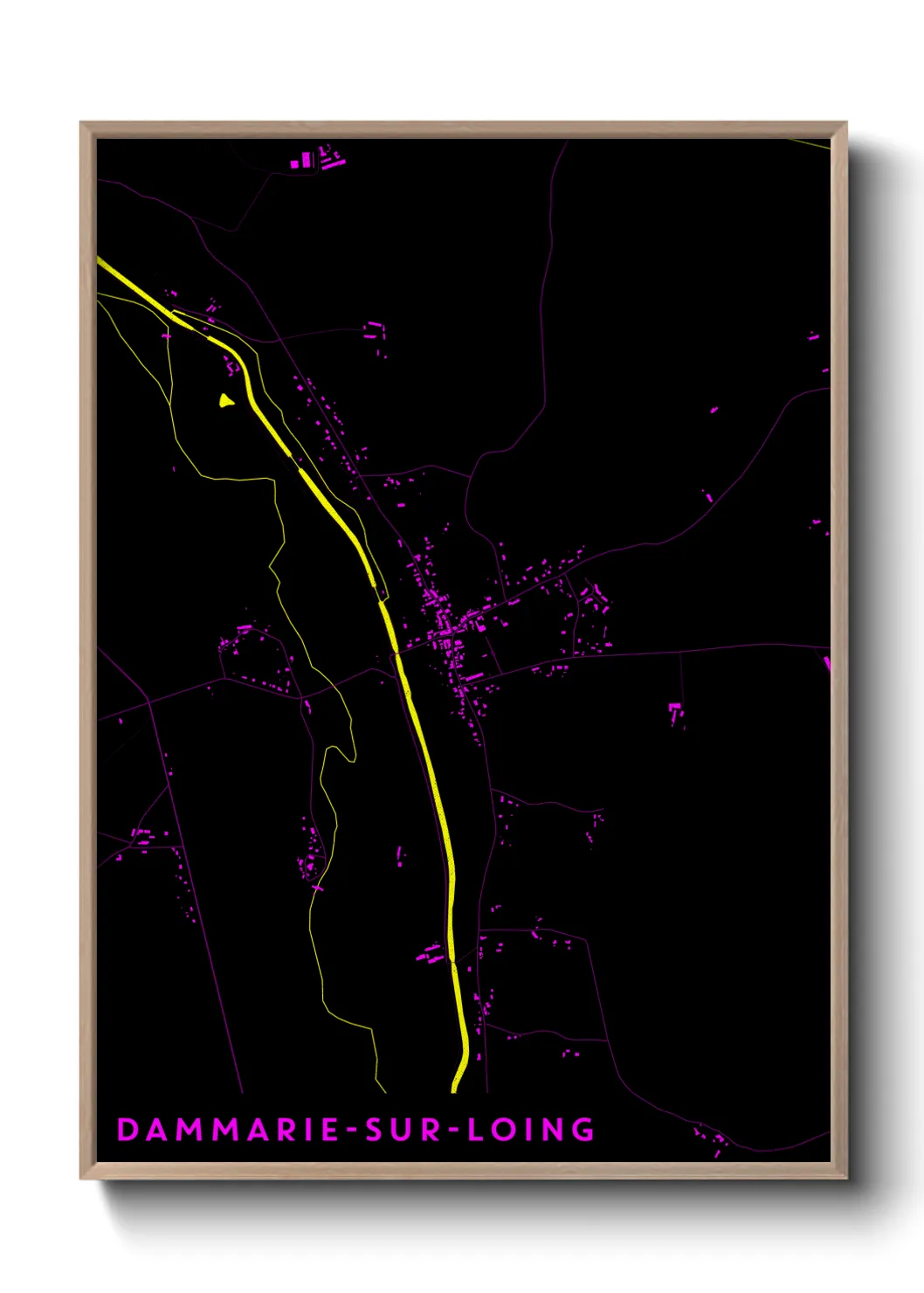 Une affiche de carte sur Dammarie-sur-Loing