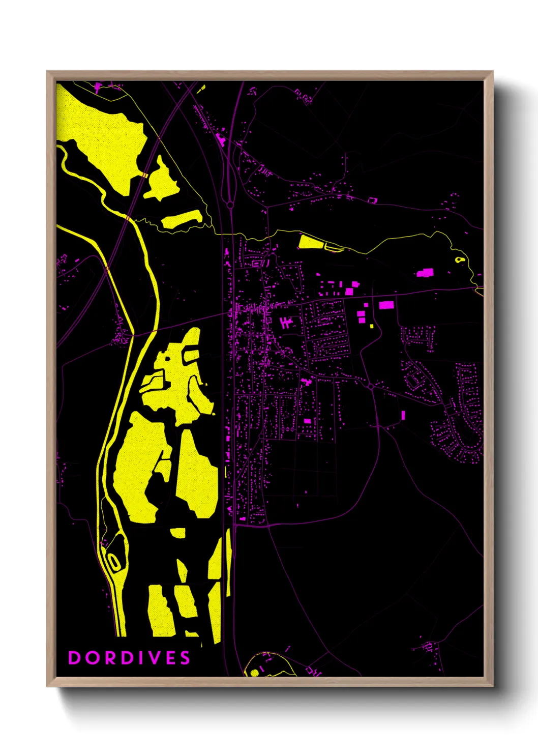 Une affiche de carte sur Dordives