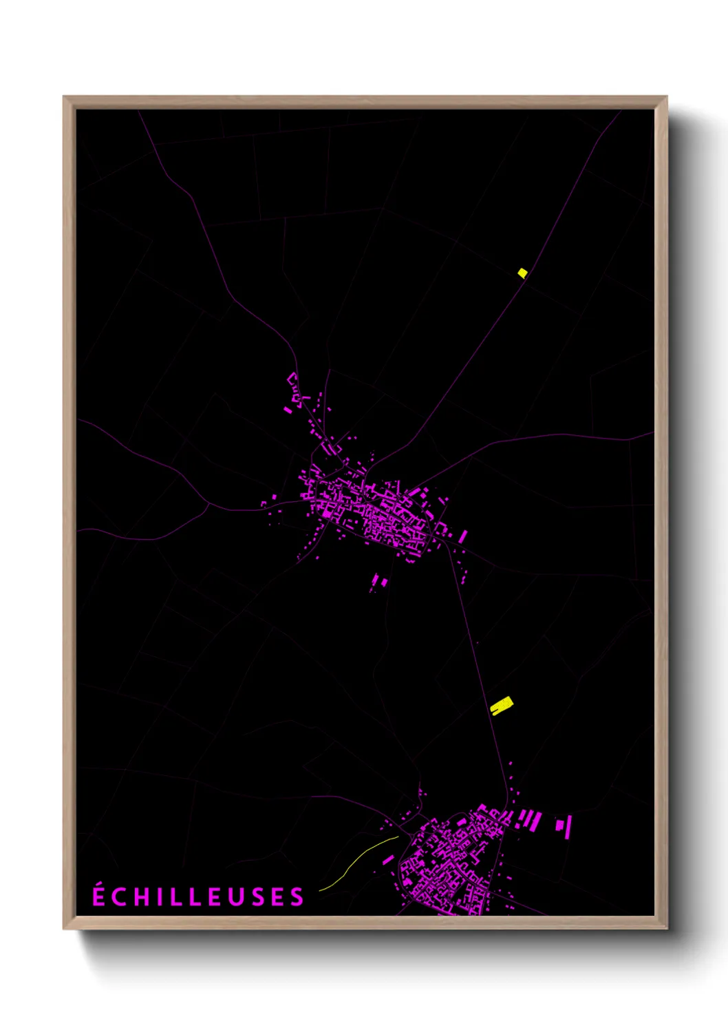 Une affiche de carte sur Échilleuses