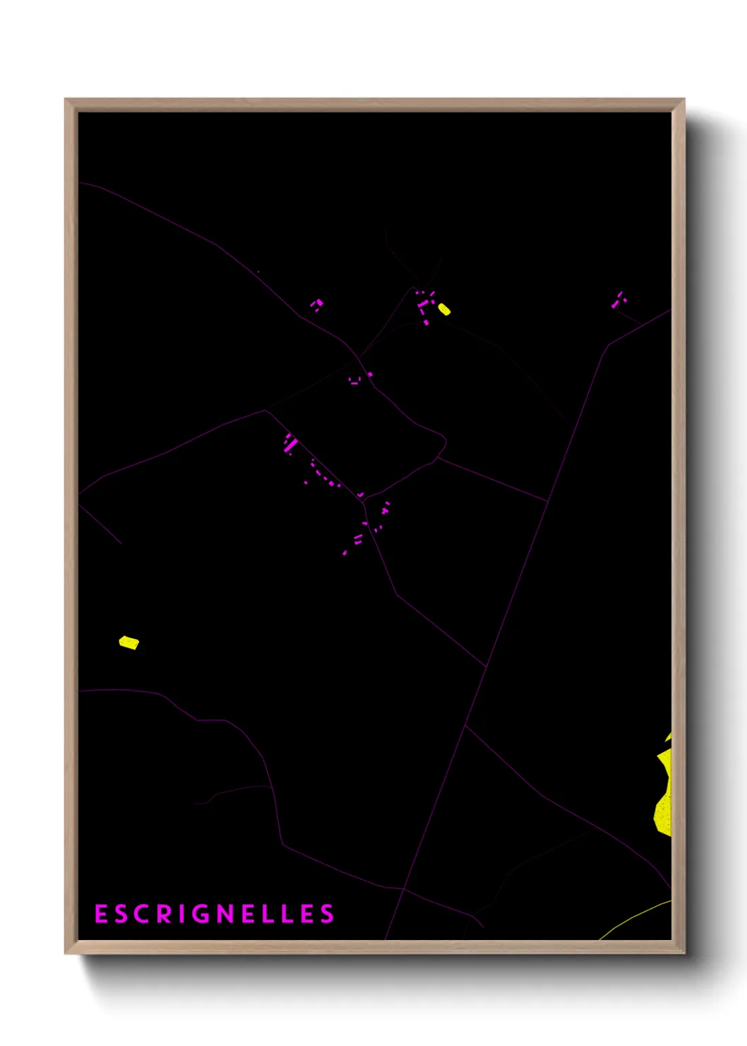 Une affiche de carte sur Escrignelles