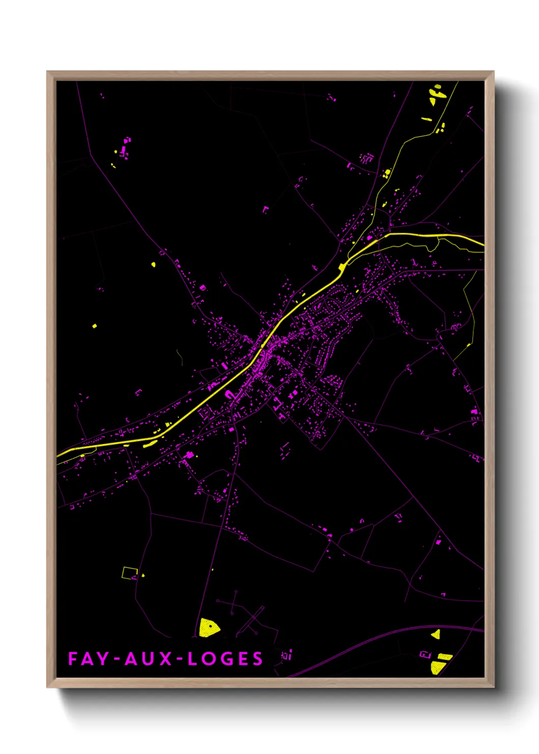 Une affiche de carte sur Fay-aux-Loges