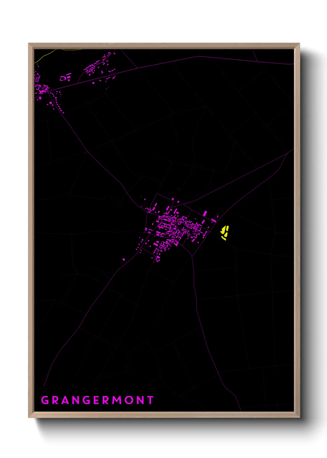 Une affiche de carte sur Grangermont