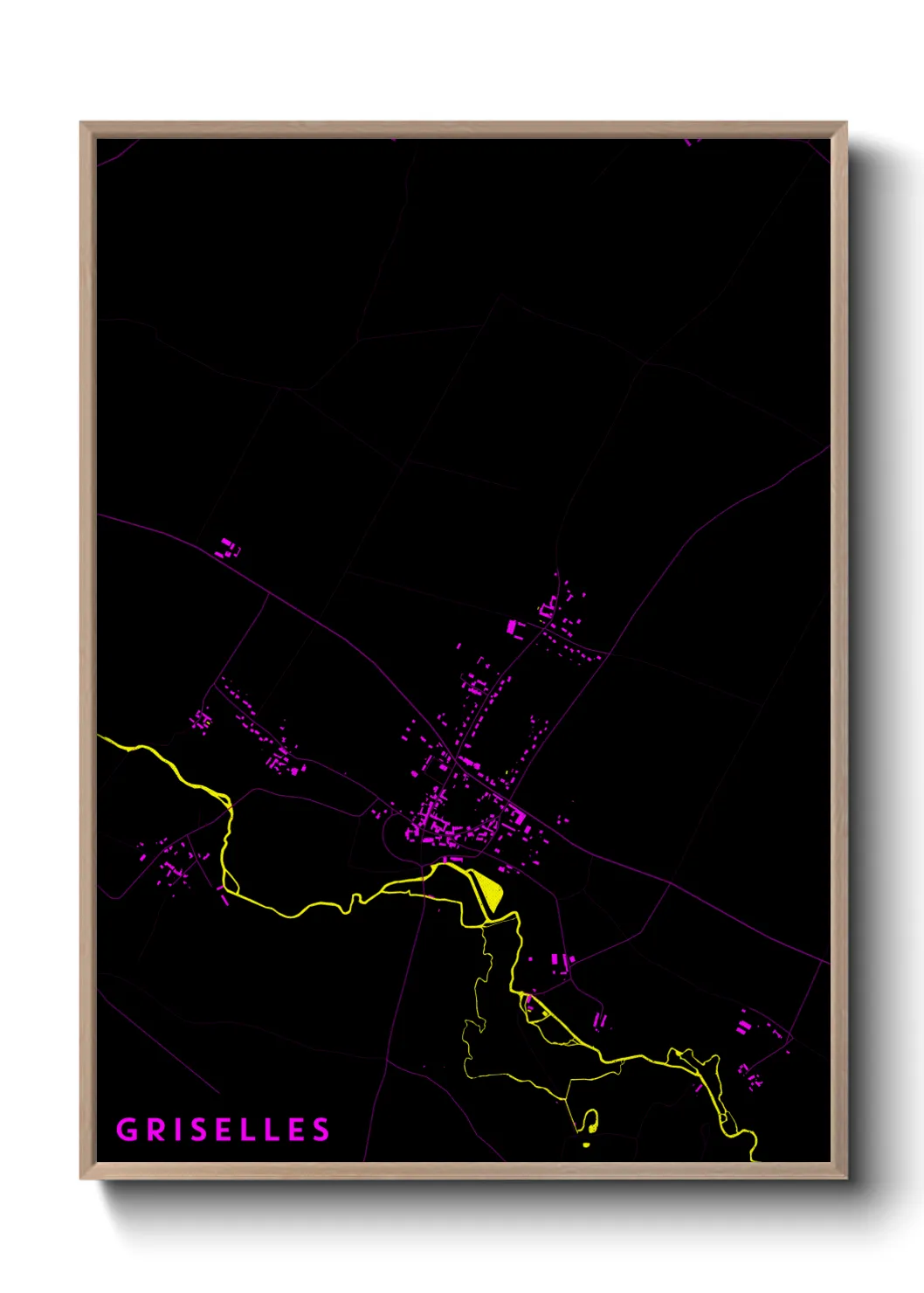 Une affiche de carte sur Griselles