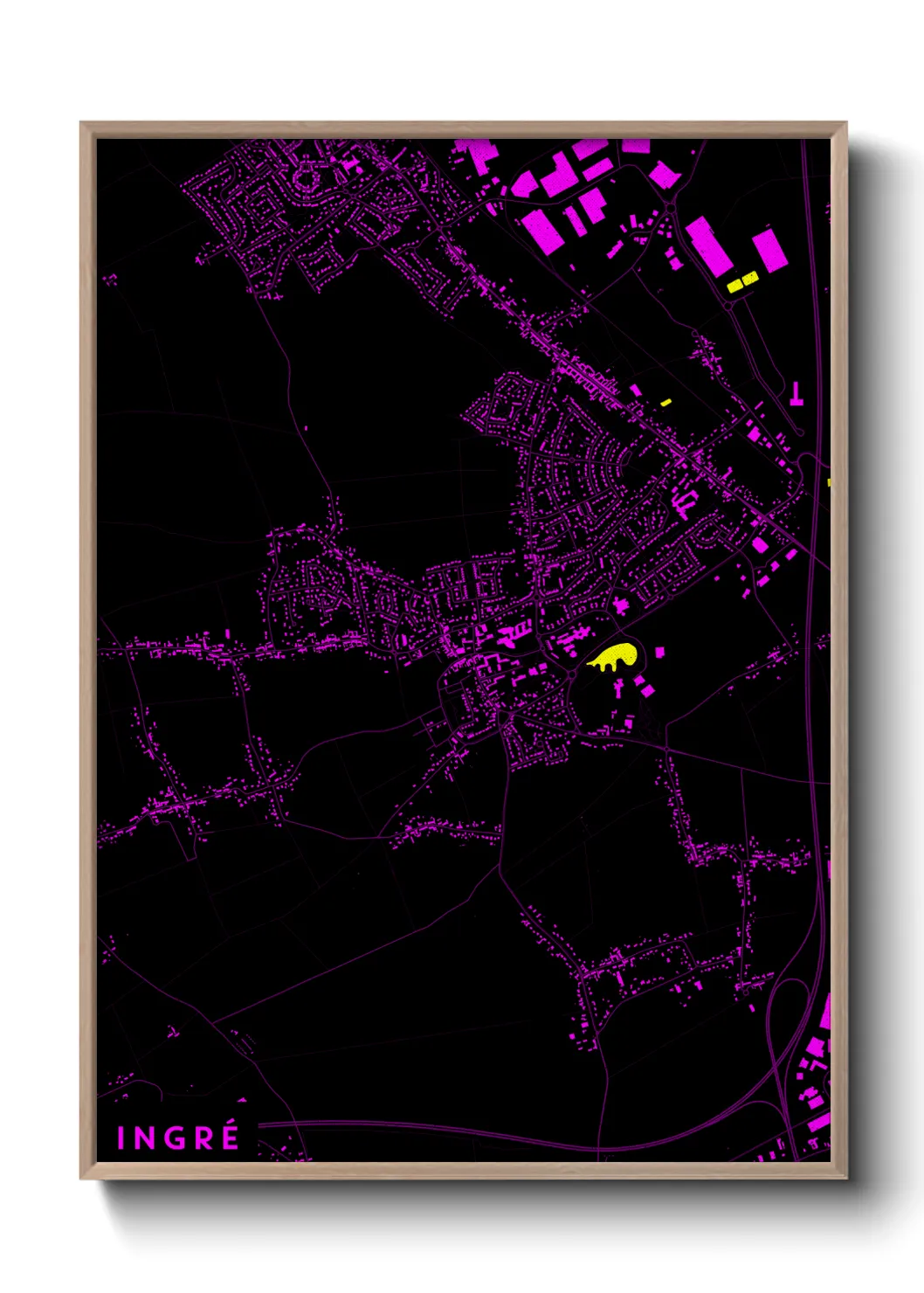 Une affiche de carte sur Ingré