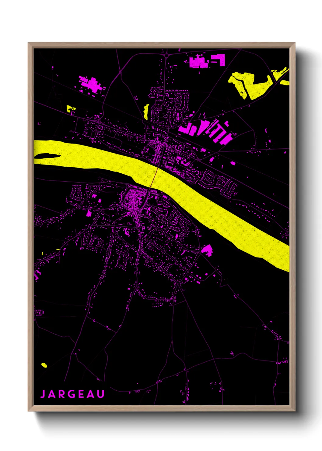 Une affiche de carte sur Jargeau