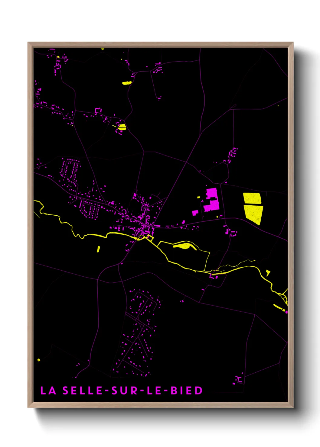 Une affiche de carte sur La Selle-sur-le-Bied