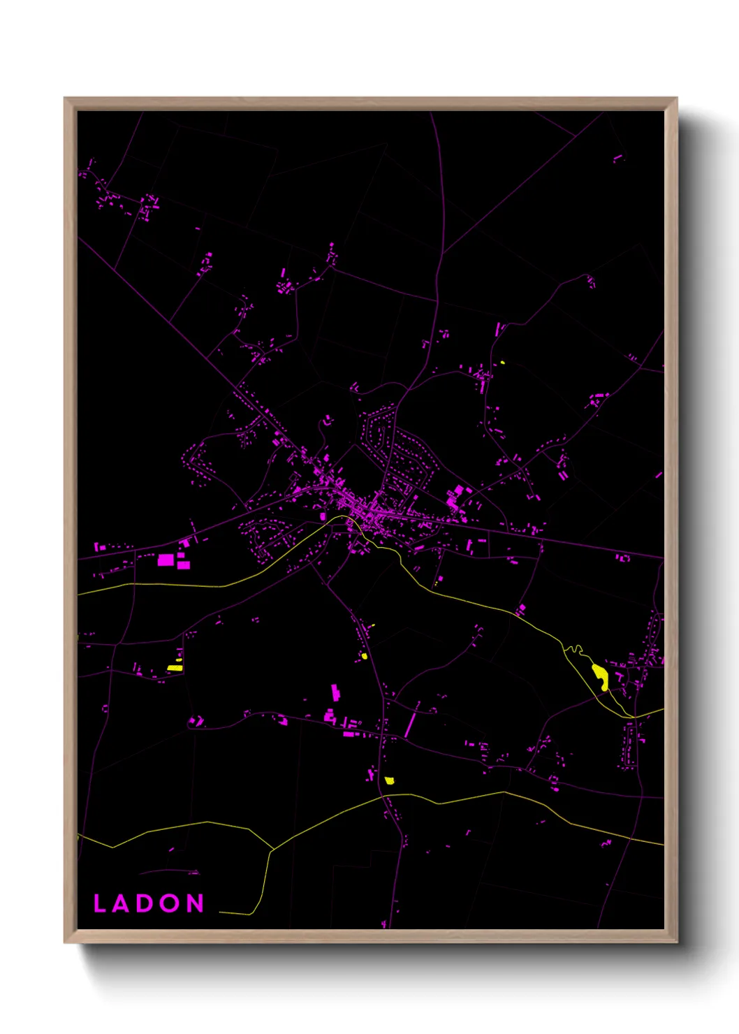 Une affiche de carte sur Ladon