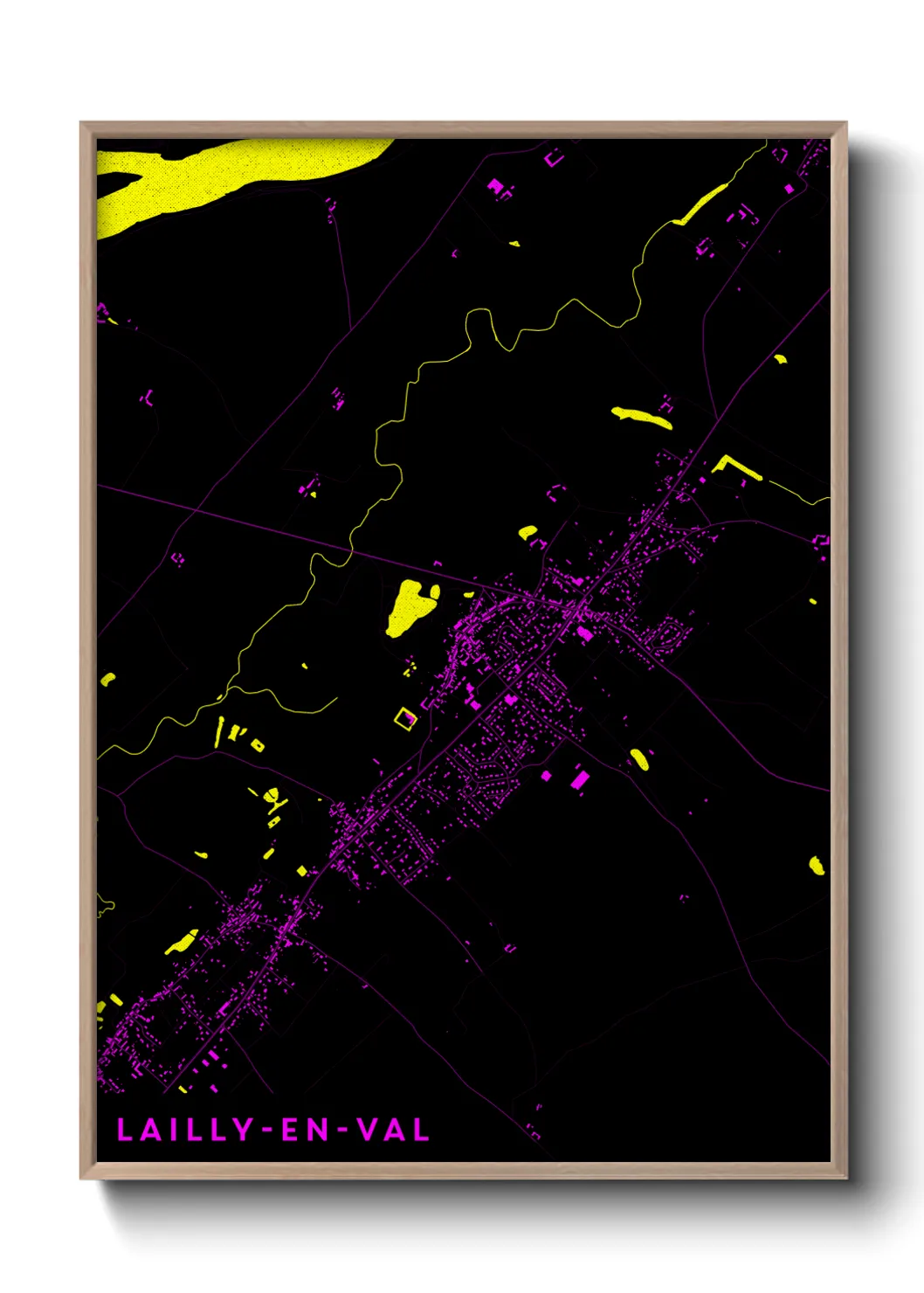 Une affiche de carte sur Lailly-en-Val