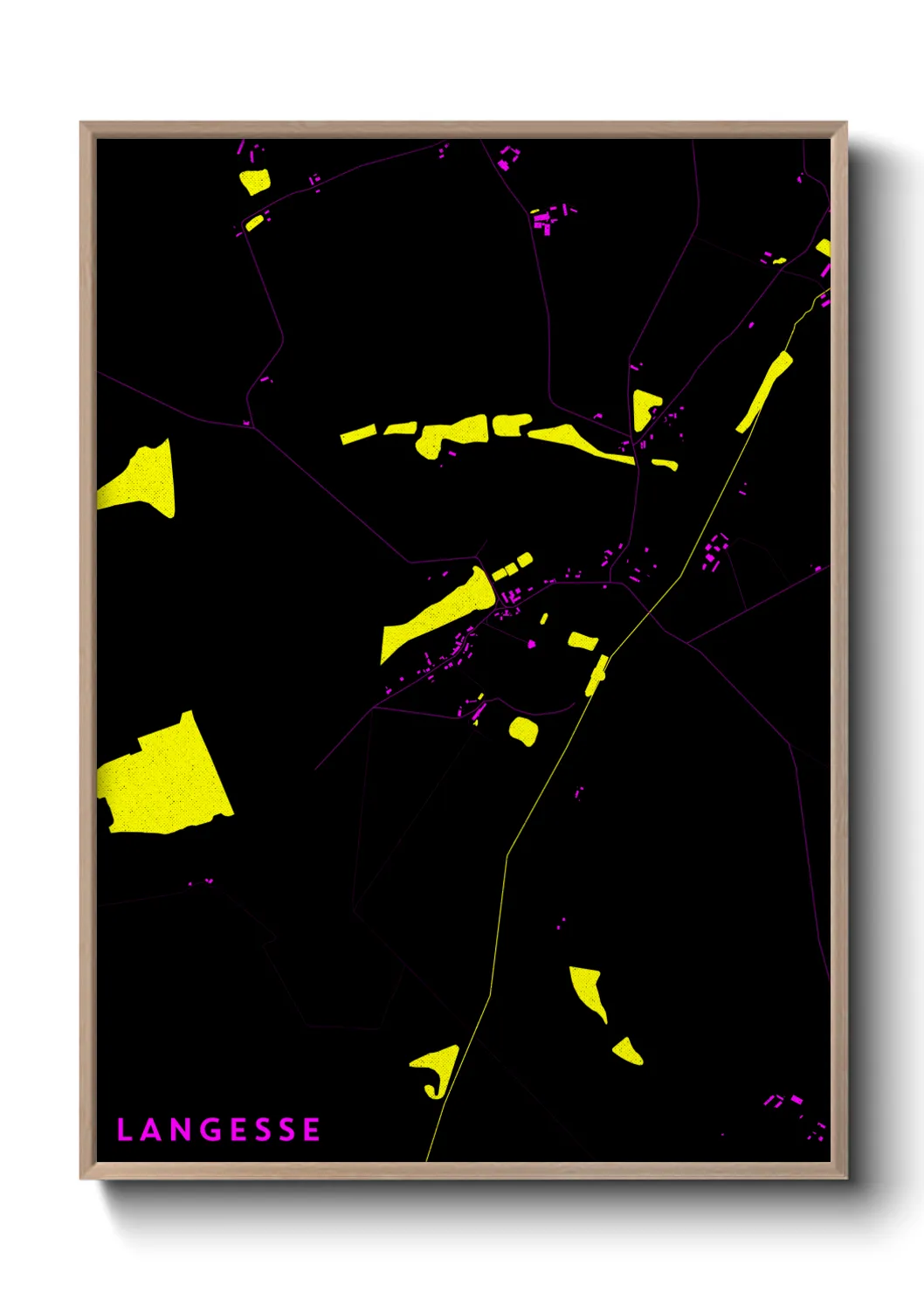 Une affiche de carte sur Langesse