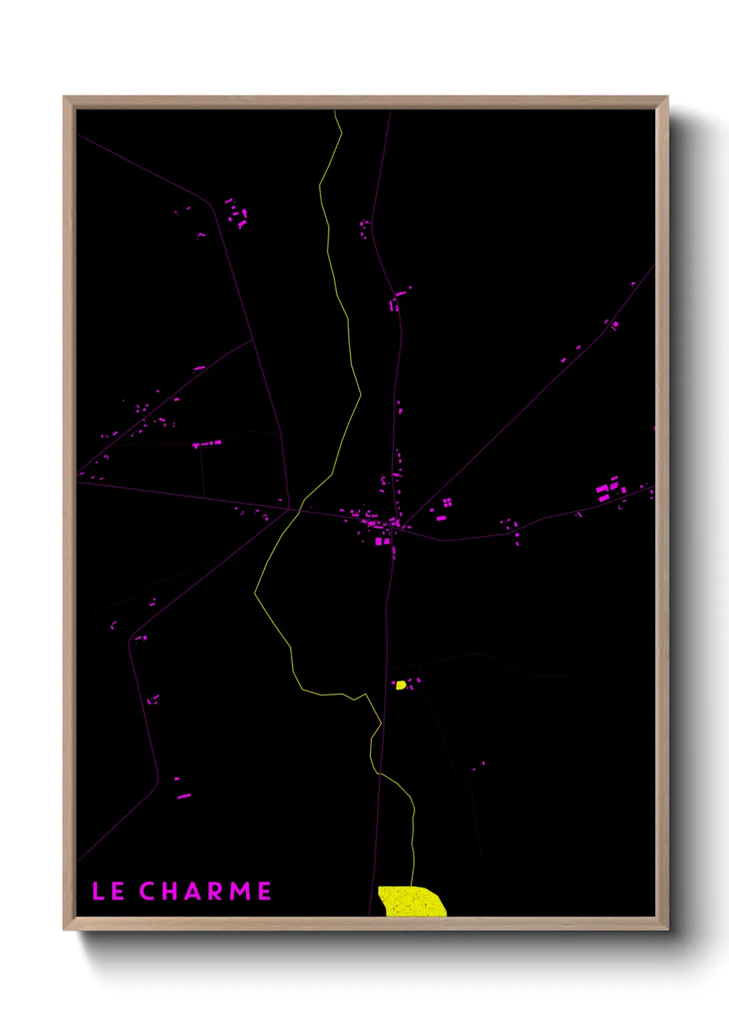 Une affiche de carte sur Le Charme