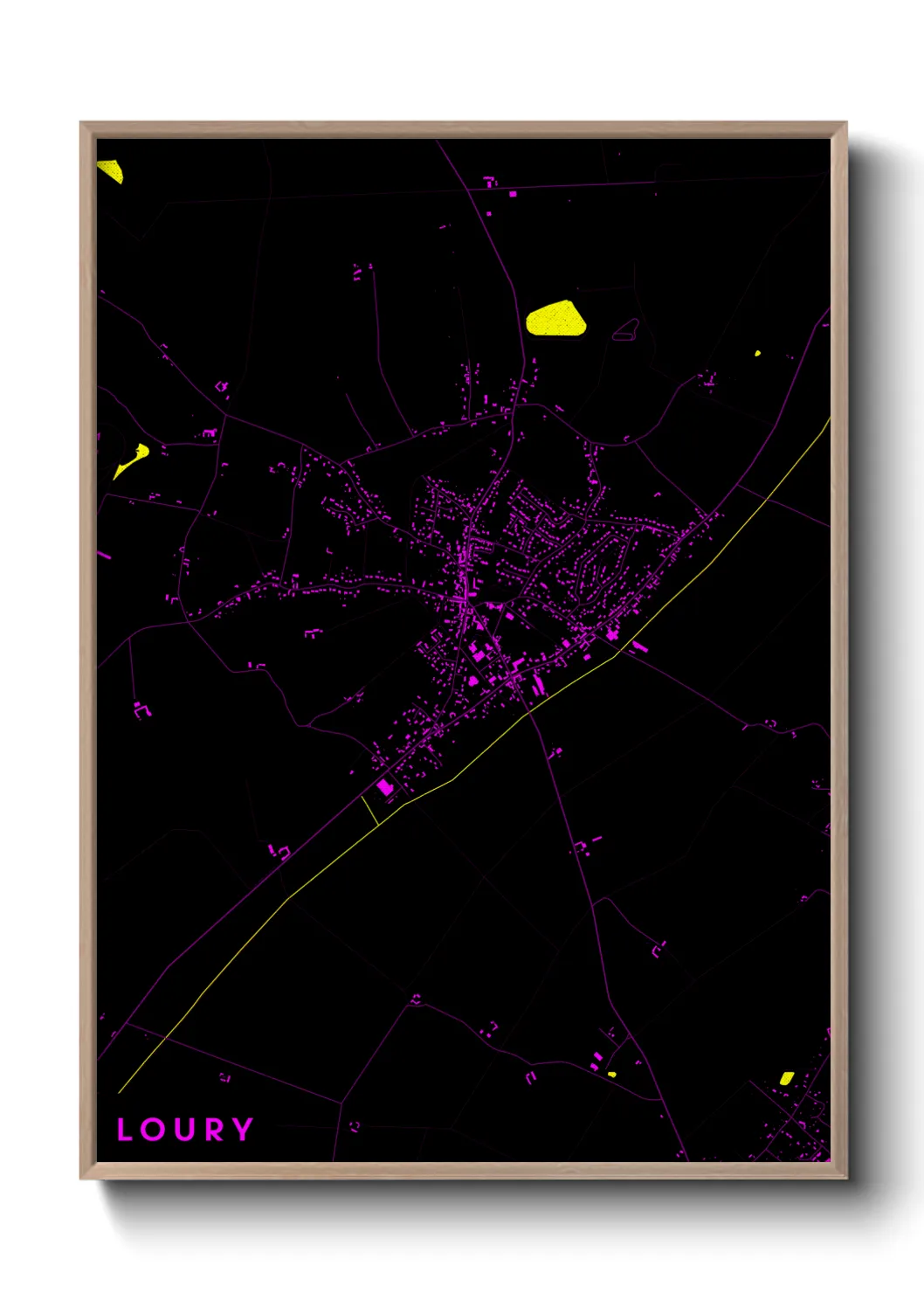 Une affiche de carte sur Loury