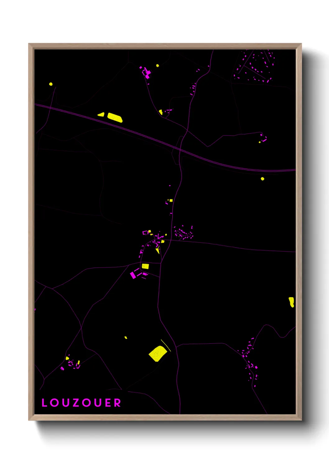 Une affiche de carte sur Louzouer