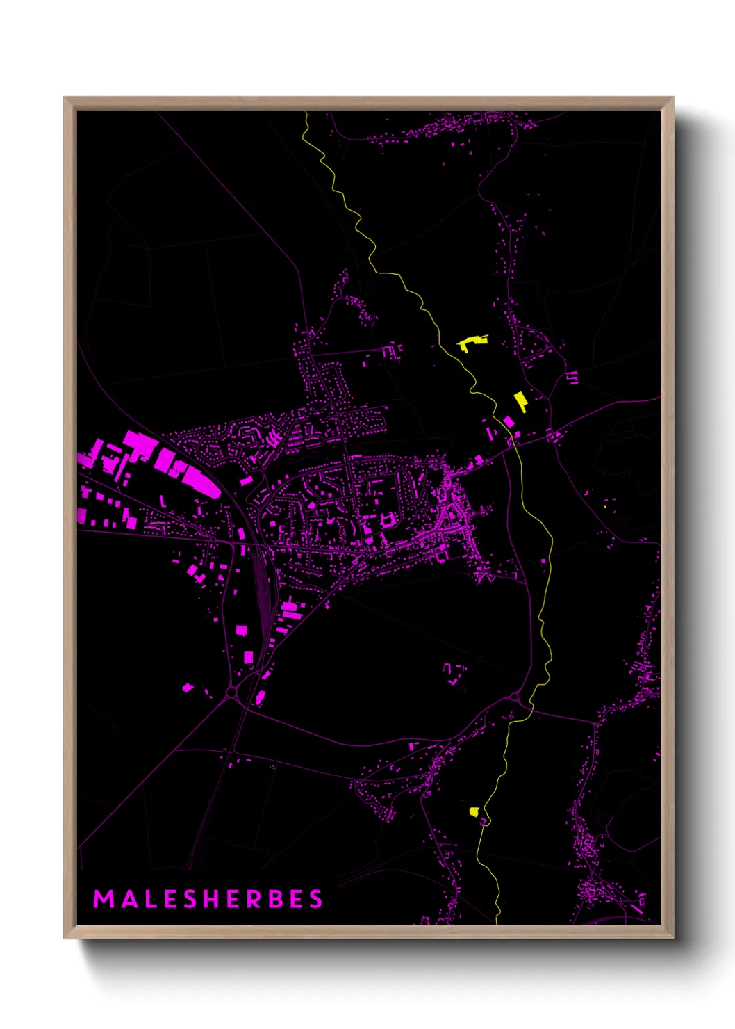 Une affiche de carte sur Malesherbes
